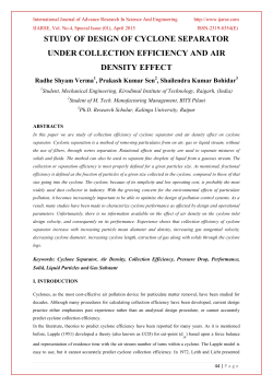 study of design of cyclone separator under collection efficiency and
