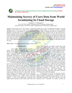 Maintaining Secrecy of Users Data from World Scrutinizing In