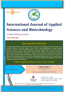 Full Text - International Journal of Applied Sciences and