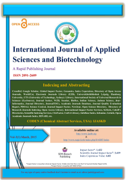 Full Text - International Journal of Applied Sciences and
