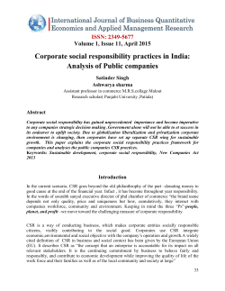 Corporate social responsibility practices in India: Analysis of