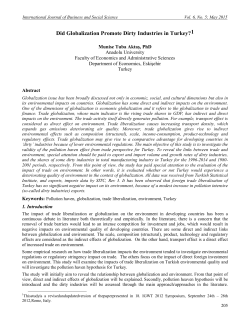 Did Globalization Promote Dirty Industries in Turkey?1