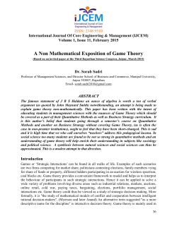 game theory - IJCEM :: International Journal of Core Engineering