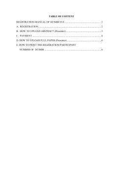 TABLE OF CONTENT REGISTRATION MANUAL OF IJCIMBI UUI