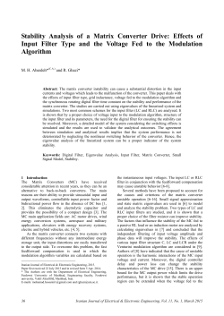 Stability Analysis of a Matrix Converter Drive