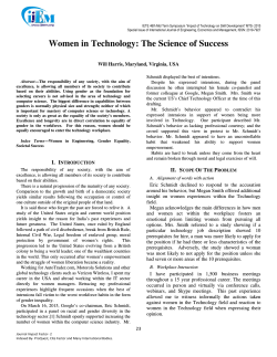 Women in Technology - International Journal Of Engineering