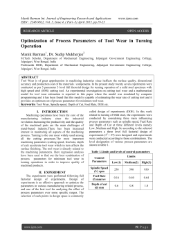 Optimization of Process Parameters of Tool Wear in Turning