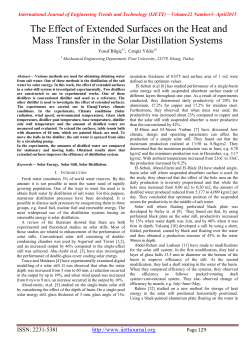 The Effect of Extended Surfaces on the Heat and Mass Transfer in