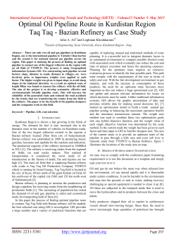 Optimal Oil Pipeline Route in Kurdistan Region Taq Taq