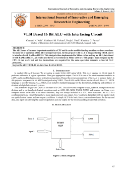 VLSI Based 16 Bit ALU with Interfacing Circuit