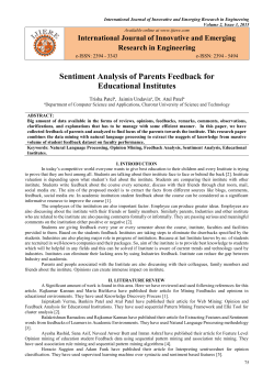 Sentiment Analysis of Parents Feedback for Educational