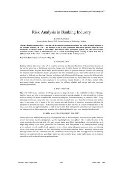 Risk Analysis in Banking Industry