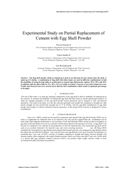 Experimental Study on Partial Replacement of Cement with