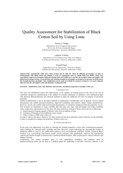 Quality Assessment for Stabilization of Black Cotton Soil by