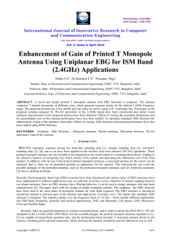 Enhancement of Gain of Printed T Monopole Antenna