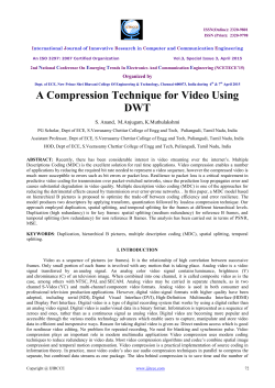 A Compression Technique for Video Using DWT