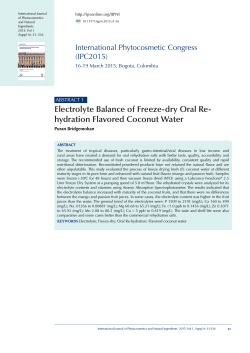 Electrolyte Balance of Freeze-dry Oral Re