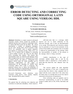 error detecting and correcting code using orthogonal latin