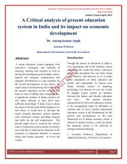 A Critical analysis of present education system in India and its