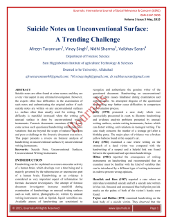 Suicide Notes on Unconventional Surface: A Trending Challenge
