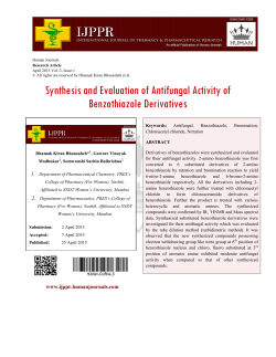 Synthesis and Evaluation of Antifungal Activity of Benzothiazole