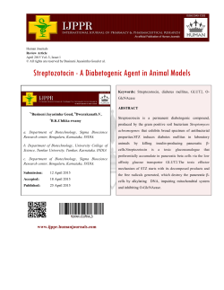 Streptozotocin - A Diabetogenic Agent in Animal Models