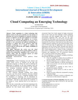 Cloud Computing an Emerging Technology
