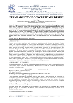 permeability of concrete mix design - IJRREST, International Journal