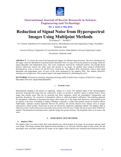 Reduction of Signal Noise from Hyperspectral Images