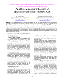 An efficient concurrent access on cloud database using