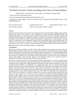 The Ideal University Teacher according to the Views