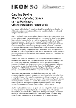 Poetics of (Outer) Space