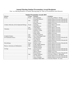 Student Presentation Award recipients