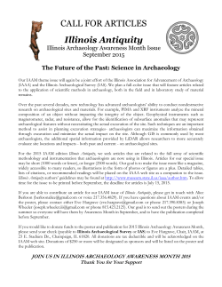 CALL FOR ARTICLES Illinois Antiquity