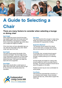 A Guide to Selecting a Chair - Independent Living Centre WA