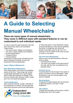 A Guide to Selecting Manual Wheelchairs