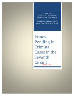 Issues Currently Pending In Criminal Cases in the Seventh Circuit