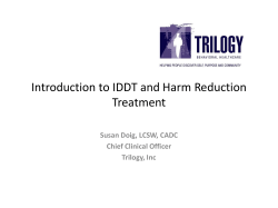 Introduction to IDDT and Harm Reduction Trreatment, Susan Doig