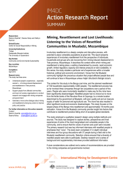Mining, Resettlement and Lost Livelihoods: Listening to the Voices