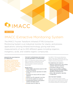 IMACC FTIR Extractive Monitoring System Spec Sheet