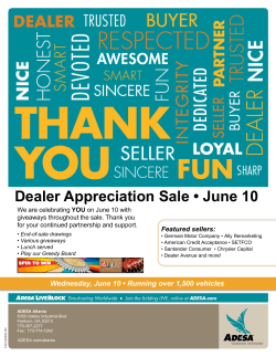 Dealer Appreciation Sale â¢ June 10