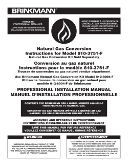 Natural Gas Conversion Instructions for Model 810