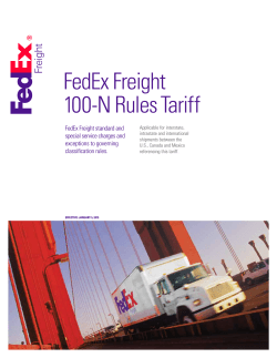 FedEx Freight 100 Series Rules Tariff