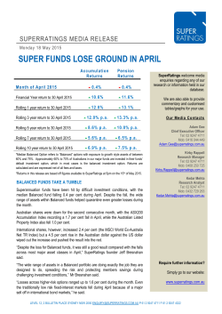 SUPER FUNDS LOSE GROUND IN APRIL