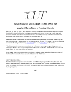 SUSAN RINKUNAS NAMED HEALTH EDITOR AT THE CUT