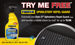 Rain-XÂ® Upholstery Repel Guard Try Me Free Rebate