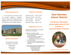 E Palestine Supt Search 2015 - Mahoning County Educational