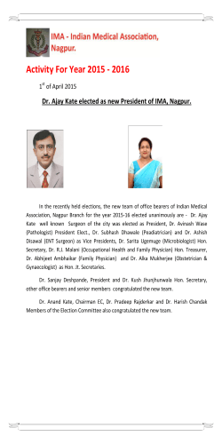 Activity For Year 2015 - IMA - Indian Medical Association, Nagpur