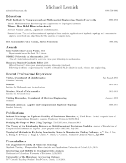 Here`s my CV - Institute for Mathematics and its Applications