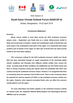 South Asian Climate Outlook Forum (SASCOF-6)